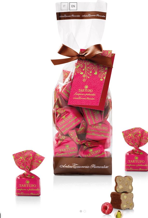 Antica Torroneria Piemontese Pistachio and Raspberry Sweet Truffles 200g