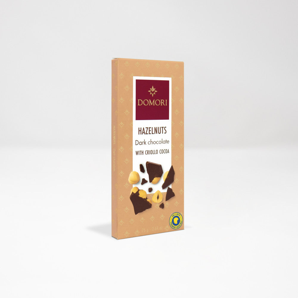 Domori Dark Chocolate and Piedmont Hazelnuts - 75g