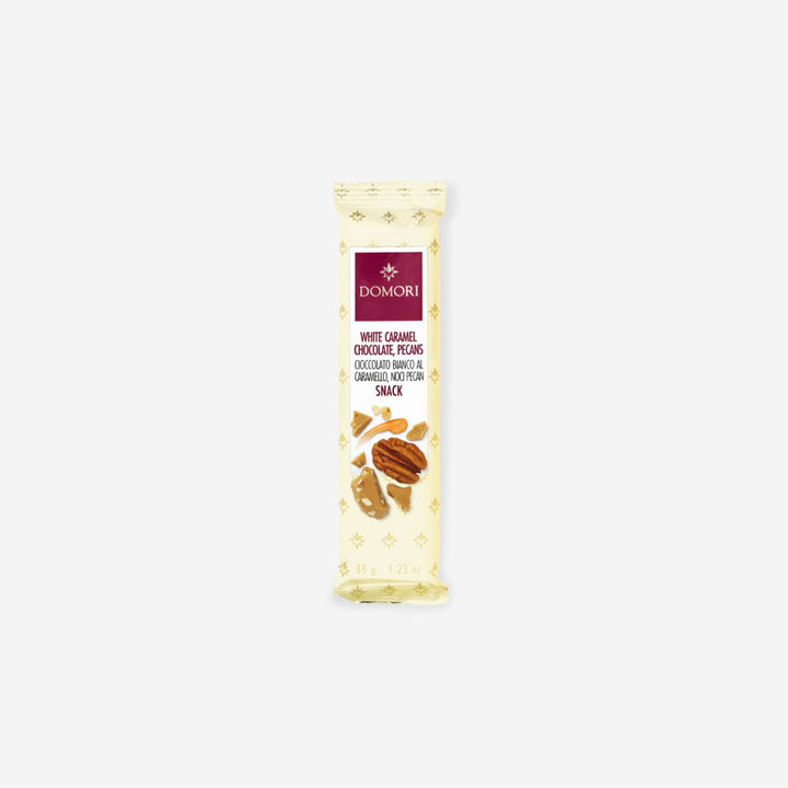 Domori White Chocolate, Caramel and Pecans Snack - 35g